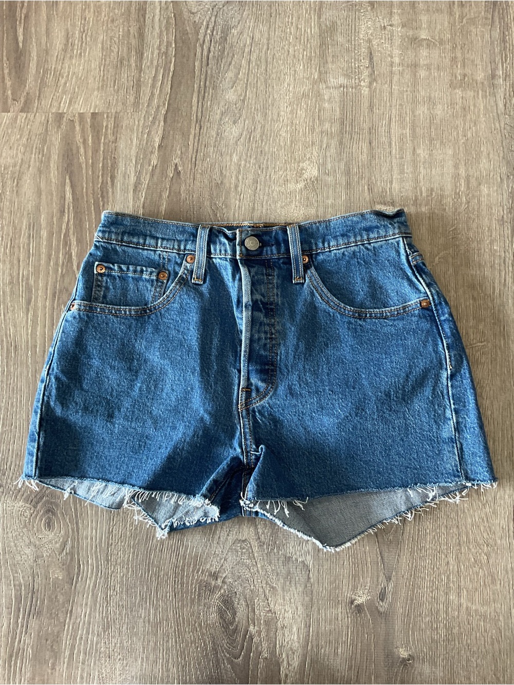 Levi's Dark Blue Denim Cutoff Shorts